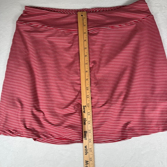 Title Nine Dream Skort Size L Red 14' White Striped Athletic Tennis Pickleball - Picture 8 of 9